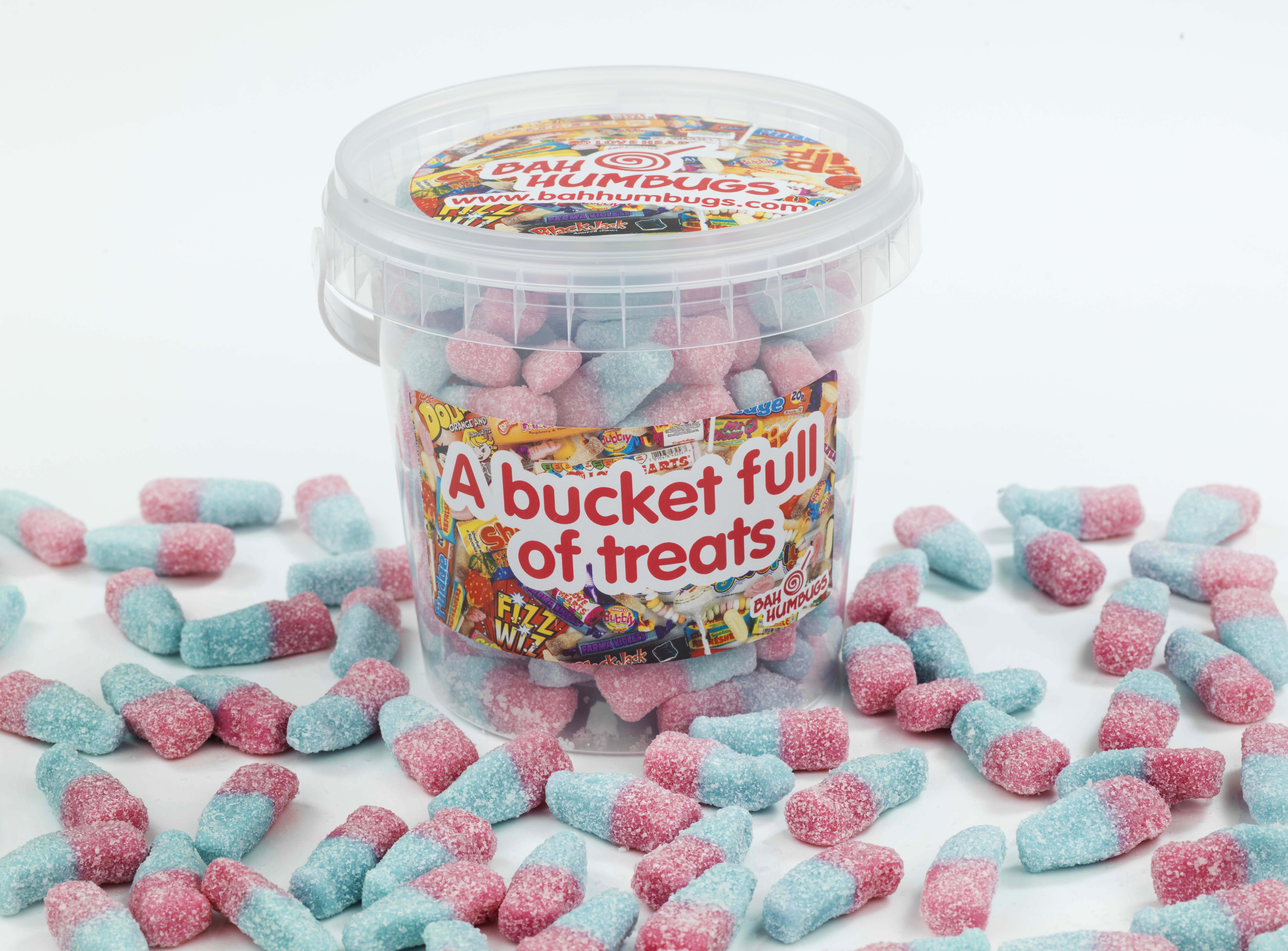 Fizzy Bubblegum Bottles GIANT Sweet Bucket